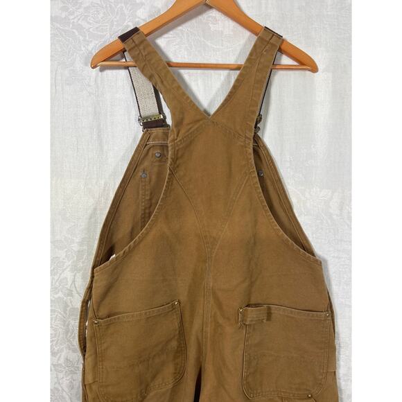 Vintage Carhartt Overalls 38x30 Tan Duck Canvas USA Union Made 6FB Double Knee - Picture 9 of 11